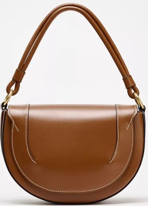 Tan Half-Moon Hobo Bag