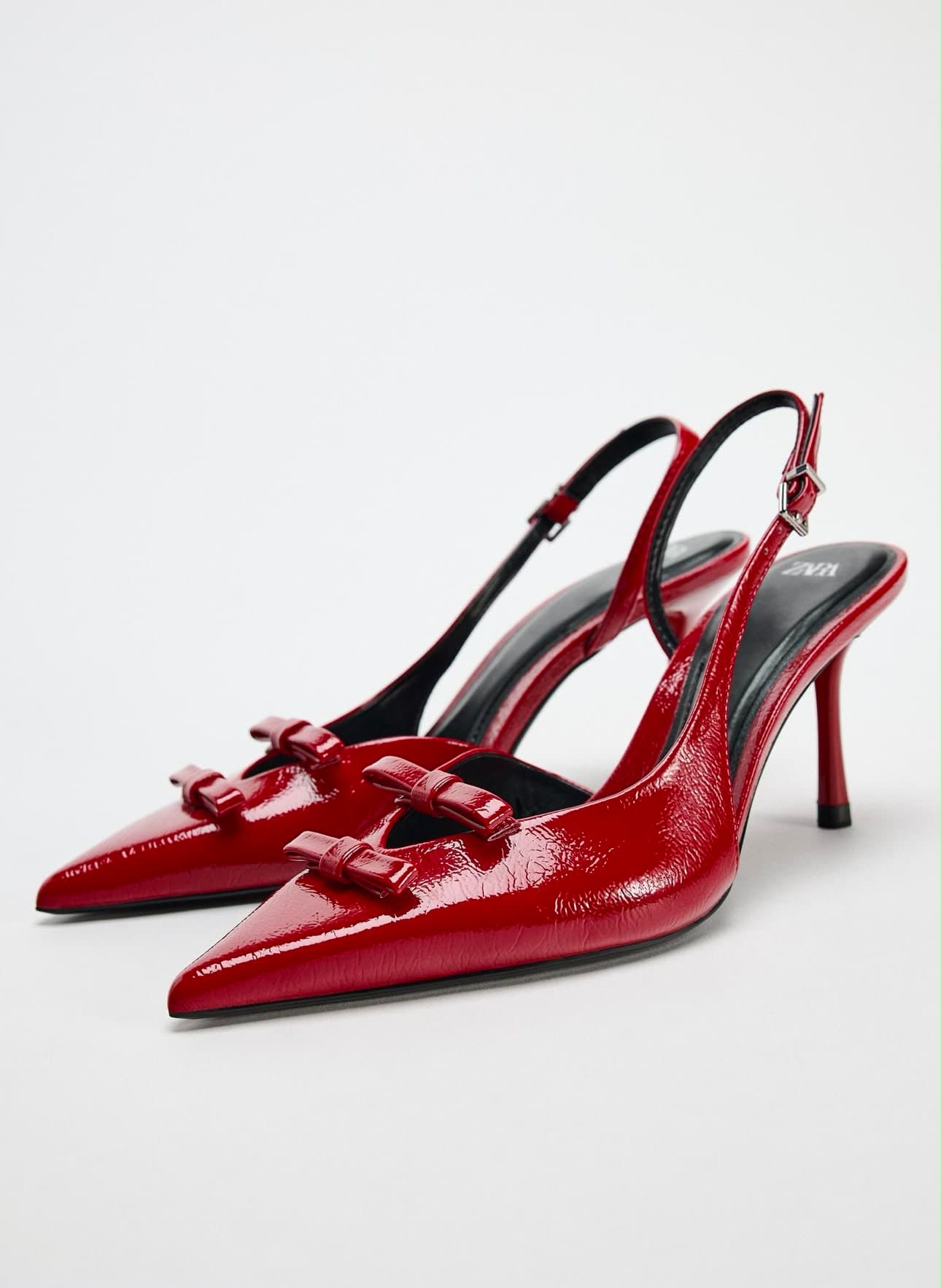 Cherry Red Bow Slingbacks
