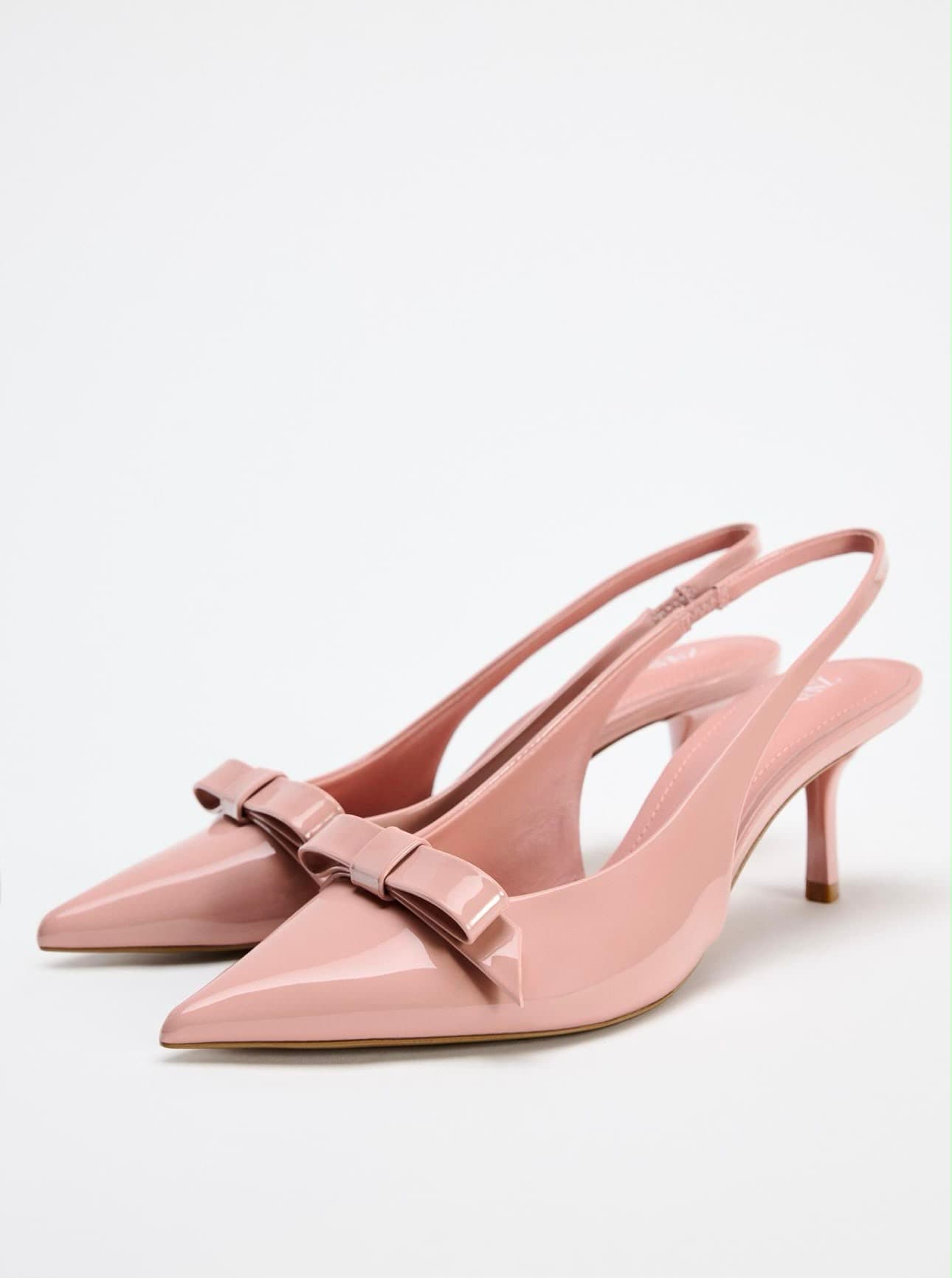 Blush Patent Bow Slingbacks