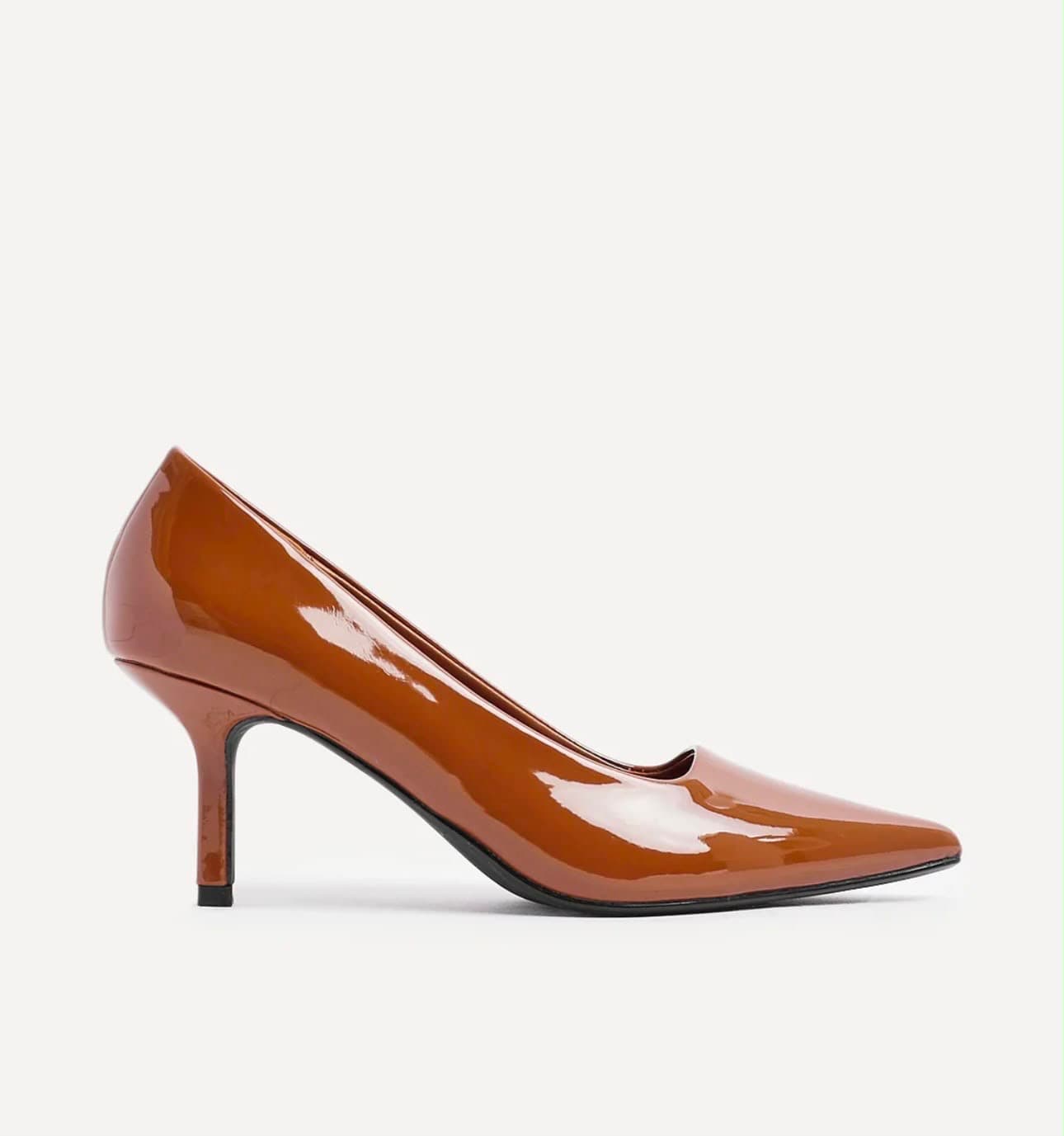 Cognac Patent Pointed Pumps